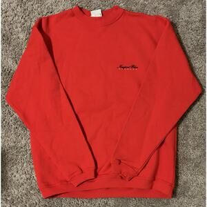 Vintage Newport Blue Regatta Red Embroidered Fleece Pullover Sweatshirt L